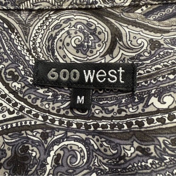 600 WEST Paisley Cotton Button Up M - Picture 8 of 9